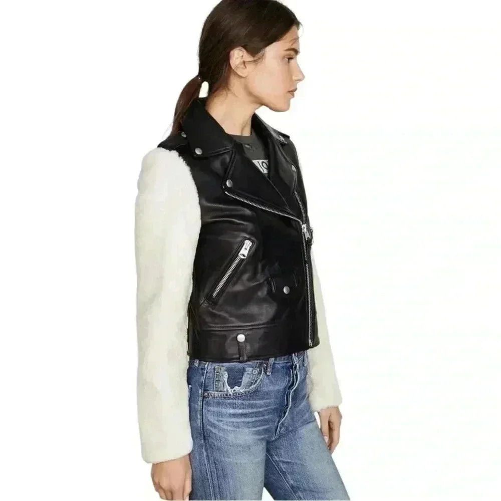 NWOT Mackage Baya Leather Moto Jacket Size Small